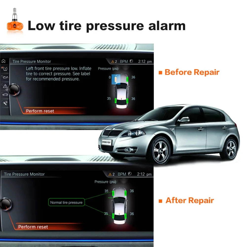 Autel автомобильный TPMS монитор давления в шинах Система для OBD2 контроля MX Датчик