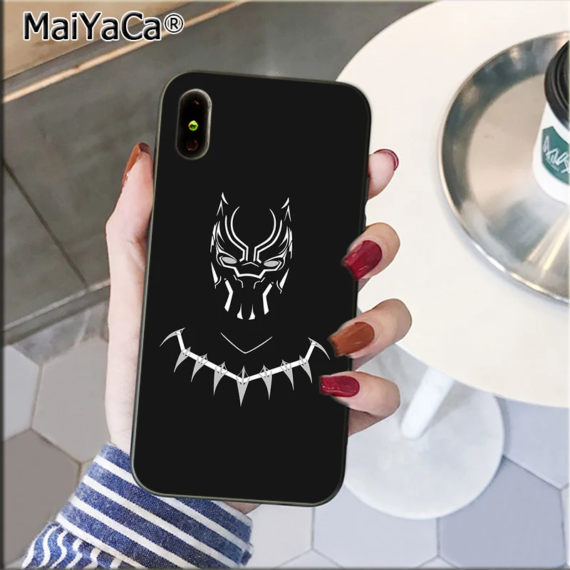 MaiYaCa герои марвел Черная пантера Новинка чехол для телефона Fundas чехол для iPhone 8 7 6 6S Plus 5 5S SE XR X XS MAX Coque Shell