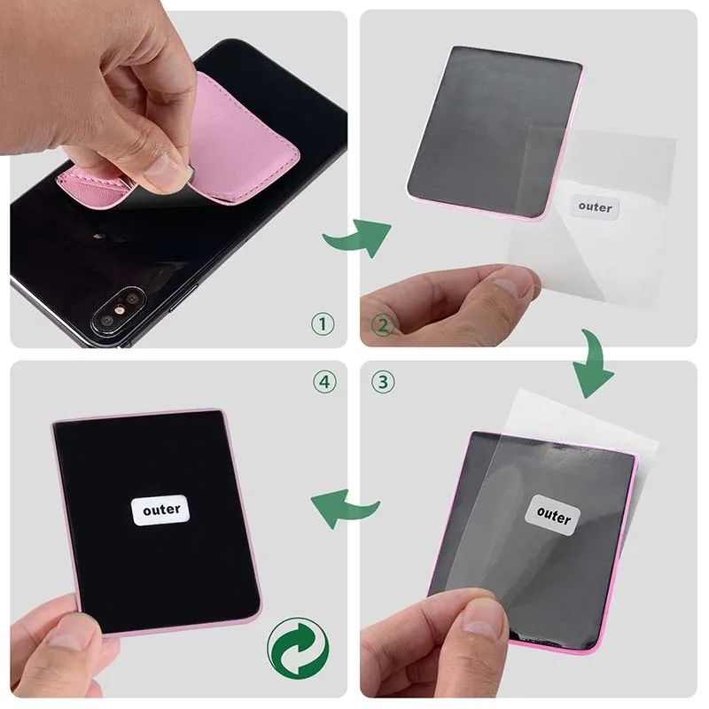 RFID для мужчин и женщин, кредитный ID держатель для карт, кошелек для сотового телефона для мужчин, карманная палочка на клейкой основе с кольцом на палец, подставка, надежная ручка