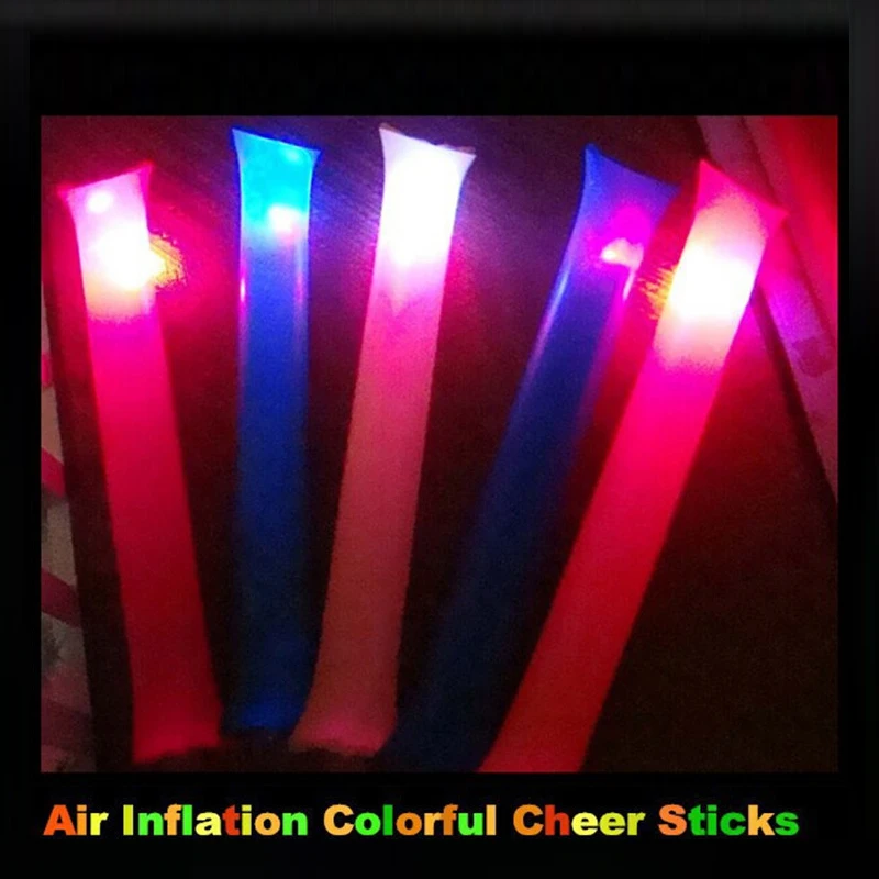 Мигающая светодиодная палочка длинная надувная для баллонов баллон болельщиков