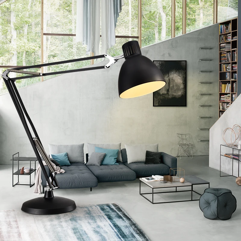 Nordic Giant Super Industrial Floor Lights Creative Design Long Arm Rocker Large Lamps for Living Room Bedroom Study | Лампы и