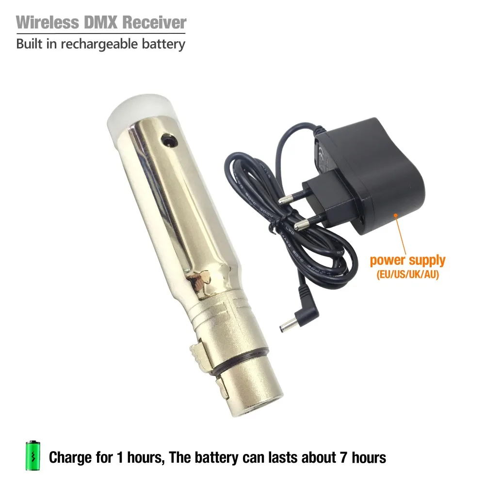 2 4G беспроводной Dmx контроллер перезаряжаемый передатчик приемник Dmx512
