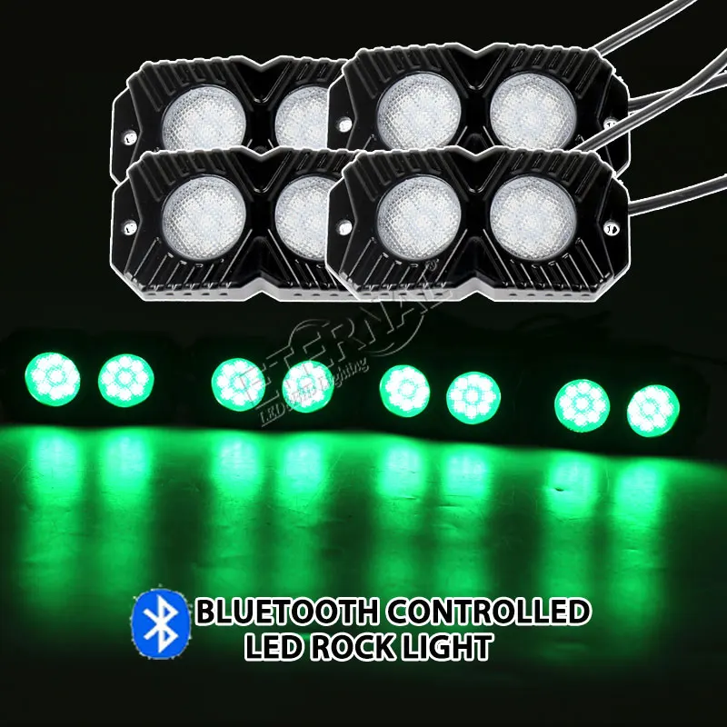 

free ship NEW 4pcs pod RGB remote rock light 18W mini work light fog lamp for car automotive 4x4 offroad ATV UTV heavy trucks