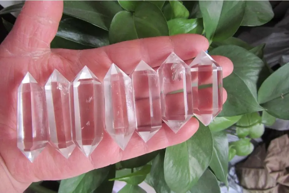 7PCS Natural Clear Quartz Crystal Double Terminated Points Healing 156.8G | Дом и сад