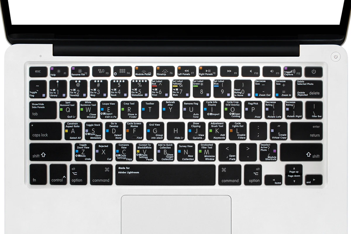 Для Macbook Pro Air 13, 15, 17, США, адоба лайтрум, ярлык с горячим ключом, функциональная клавиатура из ТПУ с подсветкой, защитный чехол для кожи