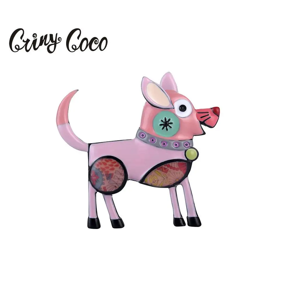 Эмалированные розовые Броши для собак женщин и мужчин металлический штырь из