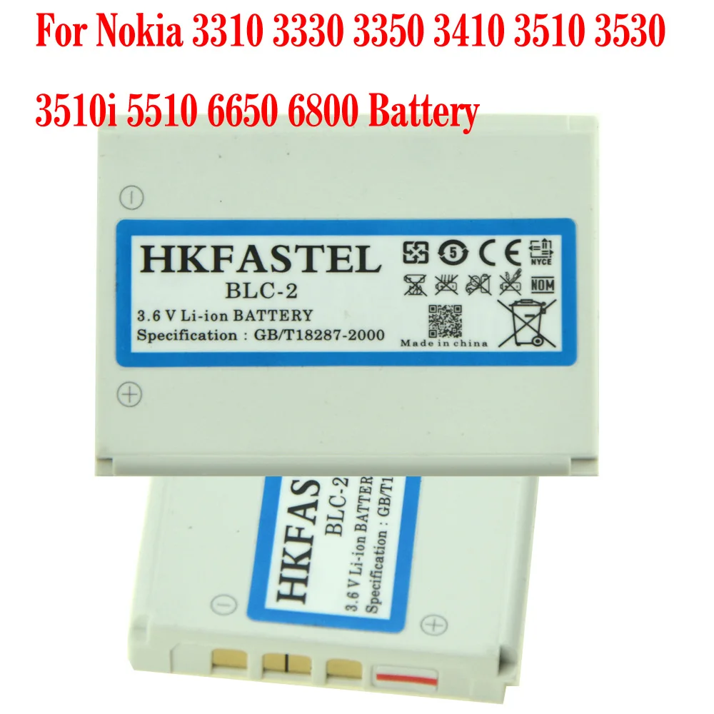 HKFASTEL Новый BLC 2 BLC2 литий ионный аккумулятор для мобильного телефона Батарея Nokia 3310