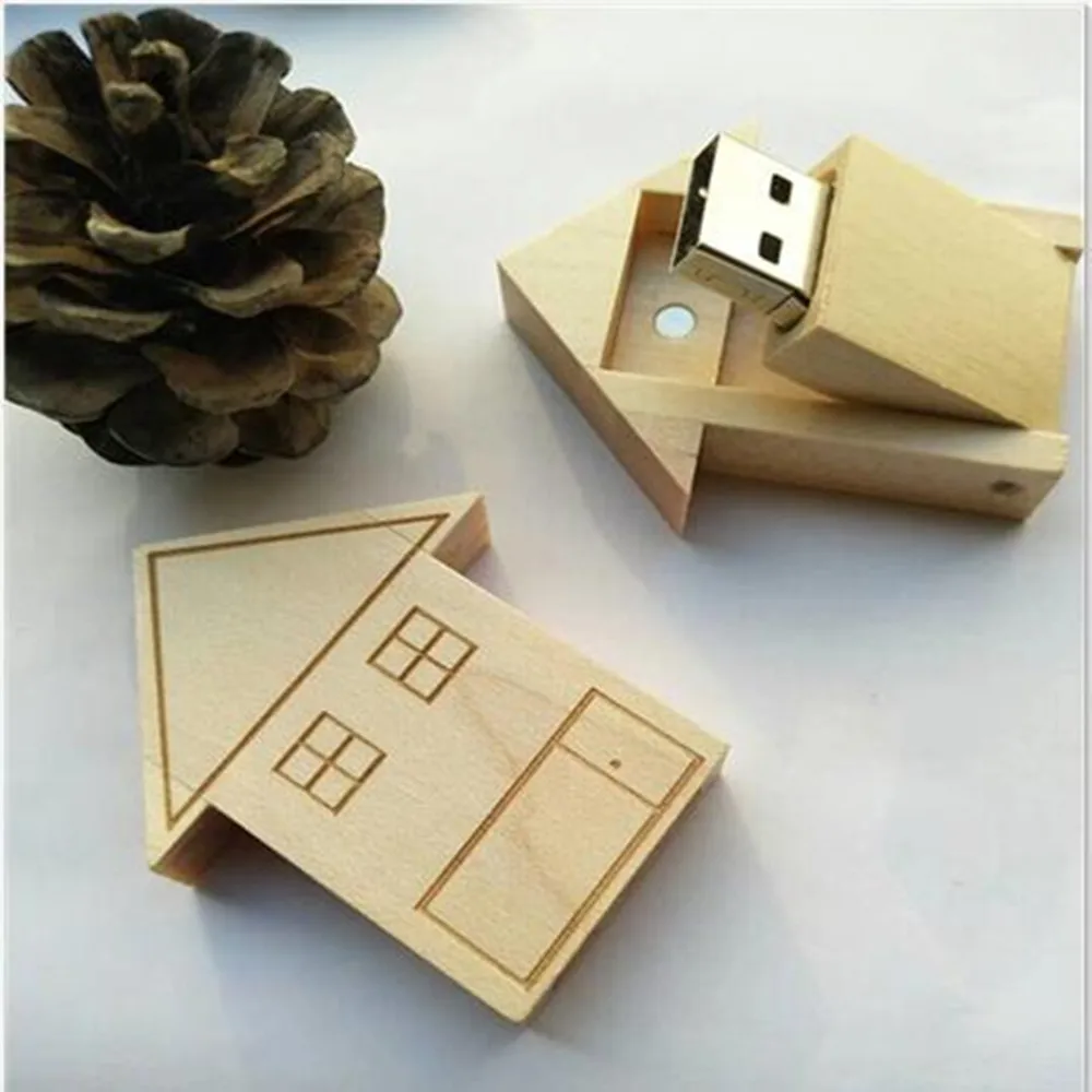 Пользовательские DIY логотип картинка. Текст деревянный дом шаблон USB 2 0 флэш
