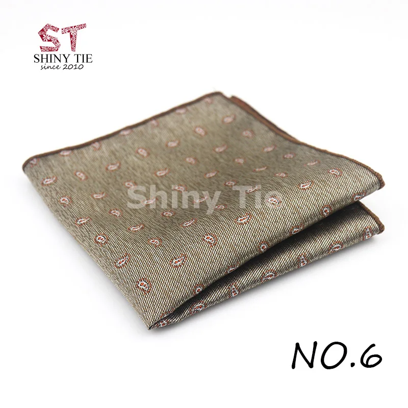6 Yiyanyang Для мужчин узкие Paisley Pocket Square полиэстер цветок синий серый зеленый Цвета 25*25 см Hanky тонкий жених Костюмы - Цвет: 6