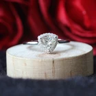 Кольцо с муассанитом, белое золото 14 к, 6,5*6,5 мм