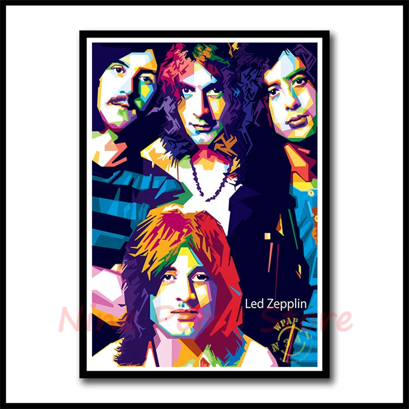 Led Zeppelin рок-музыка с покрытием бумажные Плакаты для дома спальни общежития Настенный декор Бескаркасный плакат - Цвет: Фиолетовый