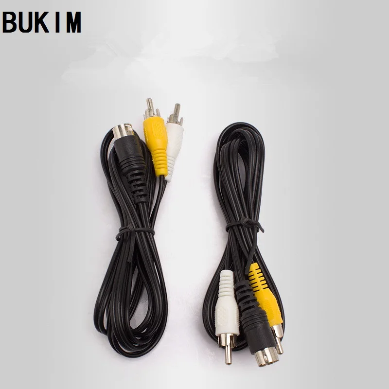 

BUKIM 100 pcs cable For 3Pin Sega Genesis 2 Audio Video AV Cable Cord RCA Cable for Mega Drive MD 2 Black