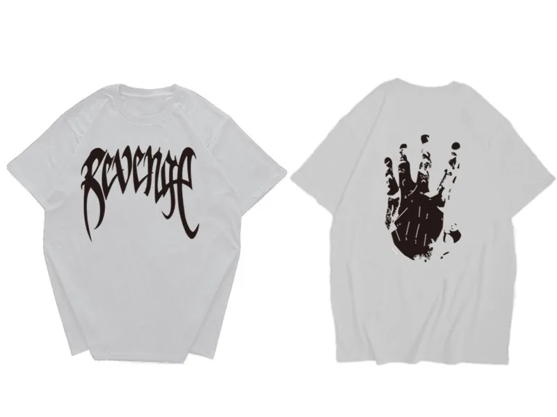 8gray Футболка Revenge, удобная повседневная футболка в стиле хип-хоп, Homme, хлопковая хипстерская футболка с буквенным принтом, топ, американский размер,, рэппер, Xxxtentacion - Цвет: 8gray