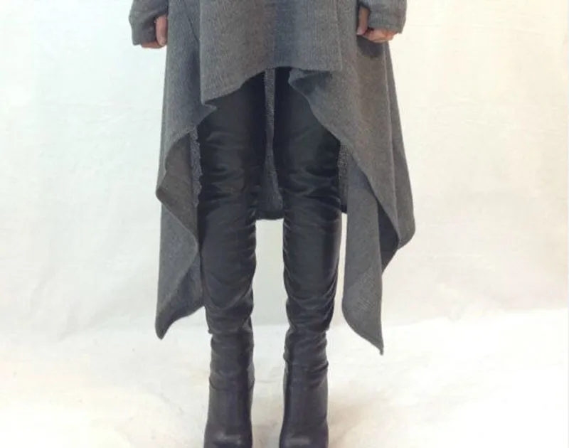 

New T-shirt Style Women Dress Irregular Long Sleeve Casual Autumn Crew Neck Solid Color Dress Fashion Loose Casual Tee