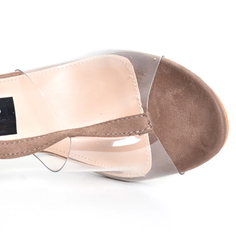 HEE GRAND/прозрачные босоножки на пятке женская обувь платформе и высоком каблуке