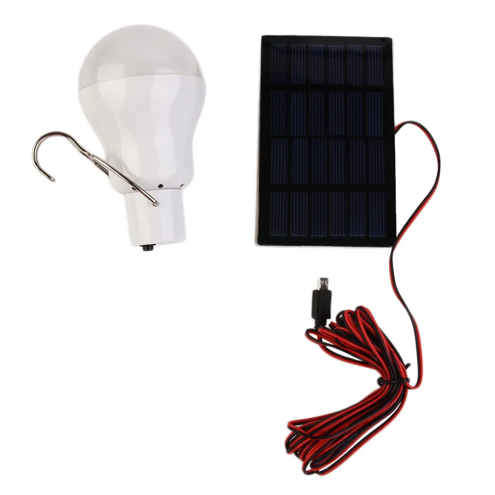 Outdoor/Indoor Solar Powered led Lighting System Light Lamp 1 Bulb solar panel Low-power camp night travel 150Lumen 0.8w 5V | Лампы и
