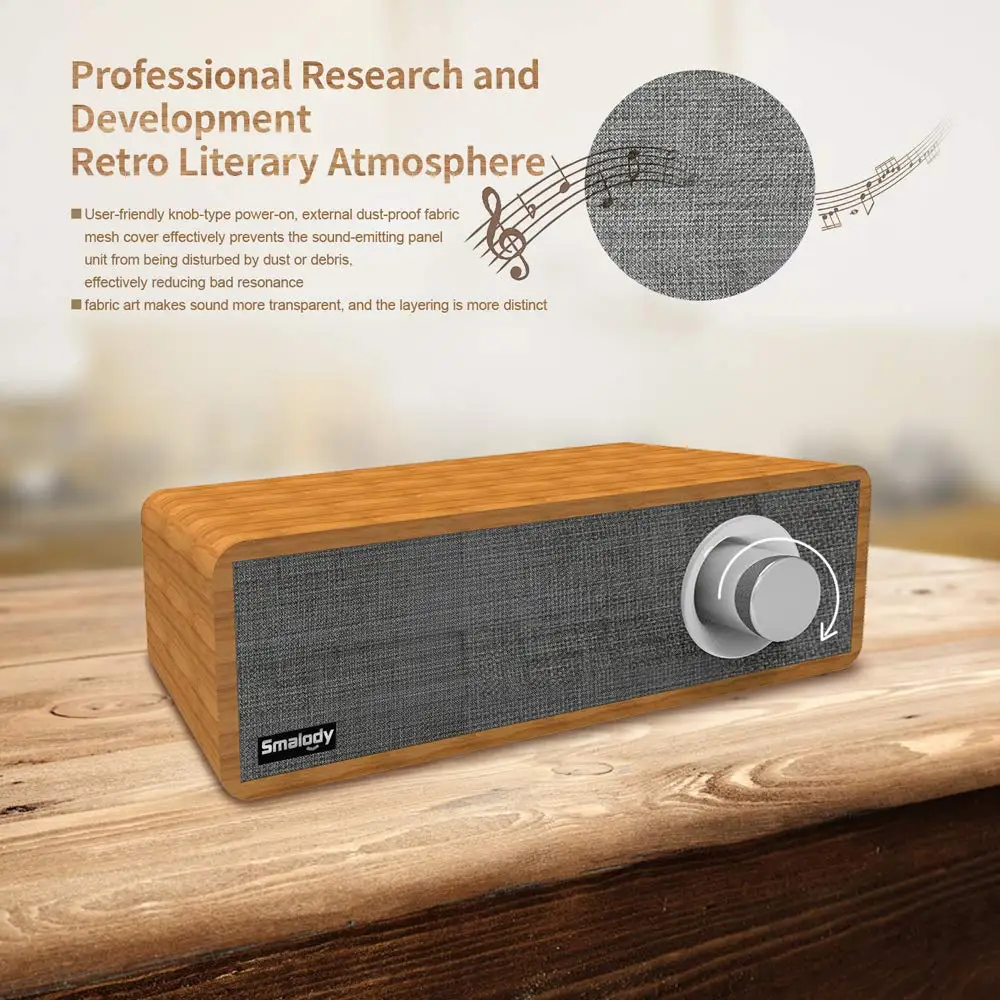 Bluetooth Speaker Portable Wireless Wooden TV Soundbar Stereo Music Surround Support TF USB FM Radio Sound box |
