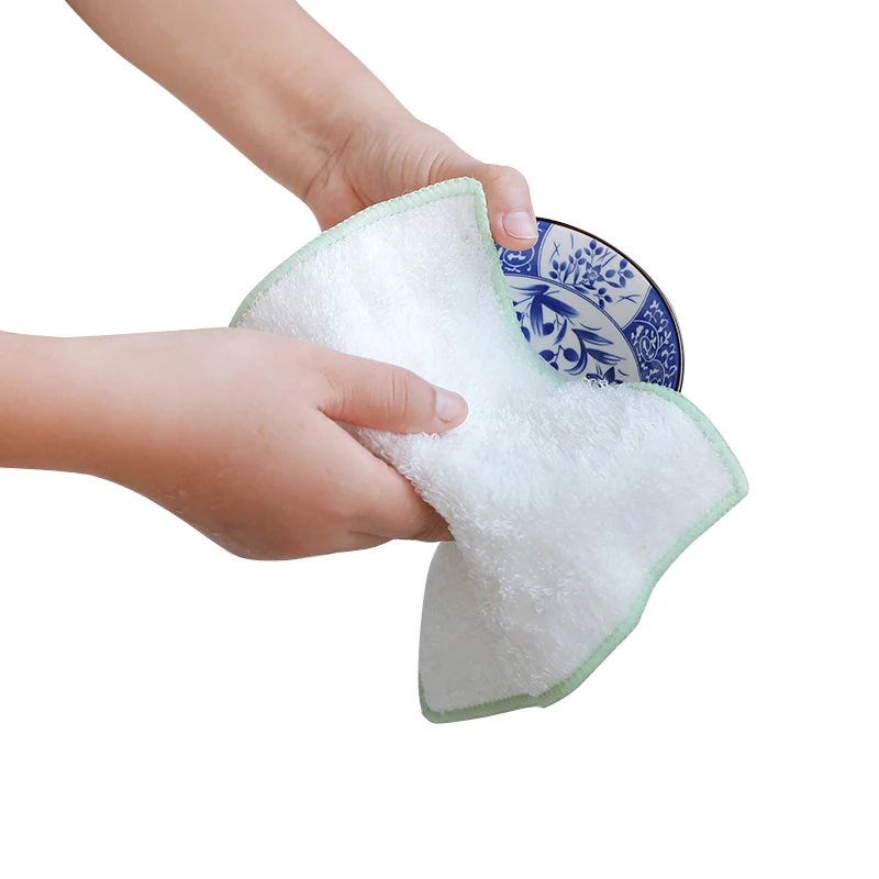 3PCS Thicken Bamboo Fiber Scouring Pad Reusable Strong Water Absorption Anti-oil Dishcloth Home Kitchen Efficient Cleaning Cloth | Дом и сад