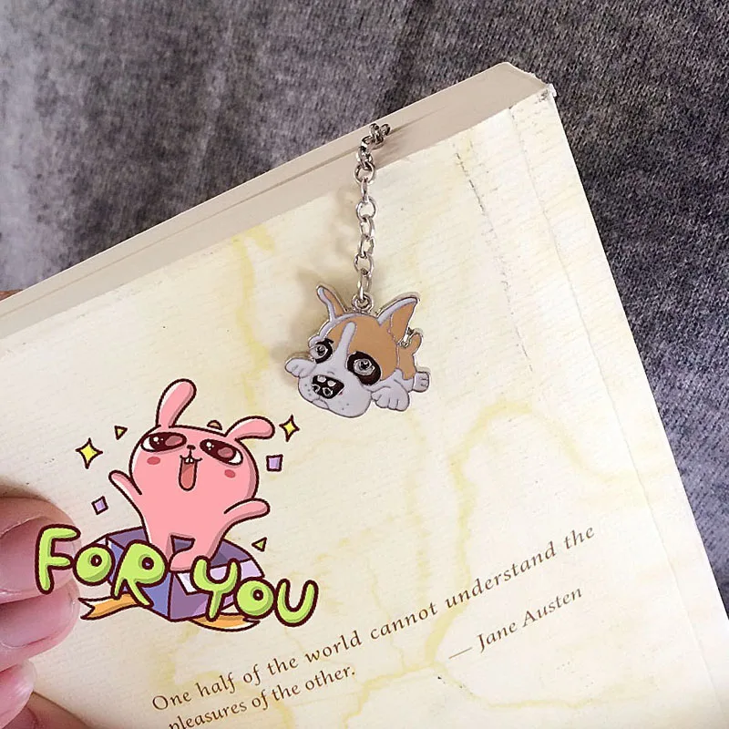 Из металла собака очарование мультфильм животных Закладка цепи Книги