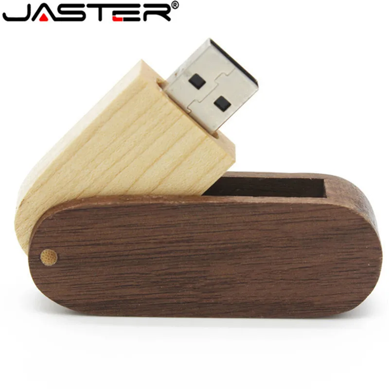 Jaster логотип на заказ деревянные вращающиеся деревянные usb флэш-накопитель 4 ГБ 8 ГБ 16 г 32 Гб 64 Гб карта памяти лазерная гравировка подарки