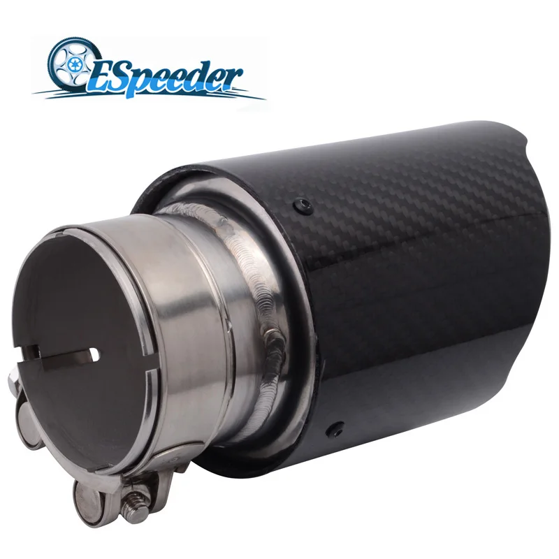 

ESPEEDER Universal Exhaust Car Carbon Exhaust Tip Car-Styling Muffler Tip Inlet To Outlet Carbon Fiber Exhaust Tip
