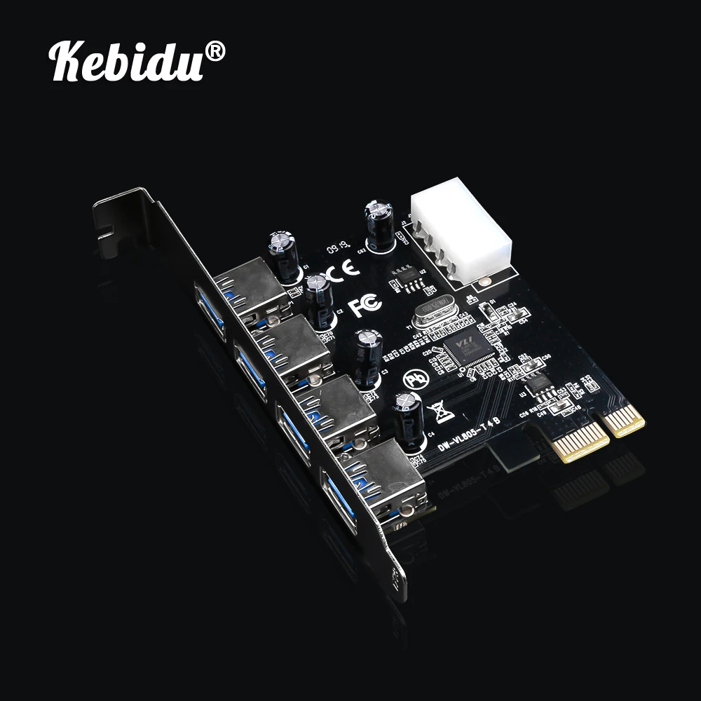 Карта расширения Kebidumei 4 порта s USB 3 0 PCI e Express PCIe концентратор адаптер портовый