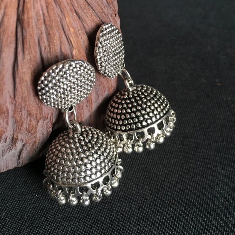 Индийская Jhumka Винтажные серьги серебряные племенные женские ювелирные изделия Таиланд Бохо пакистанский taland Nepal большой хиппи люстра подарок ox