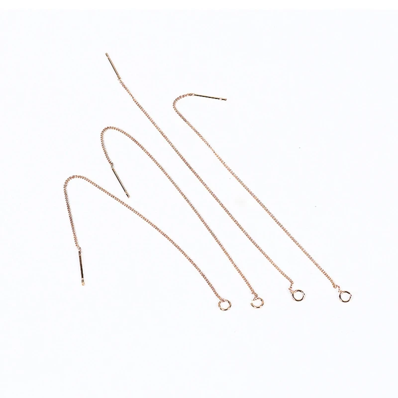10pcs Gold Silver Copper Ear Line Chains DIY Earrings Making Imitation Pearls Women Handmade Ear Jewelry Accessories Wholesale