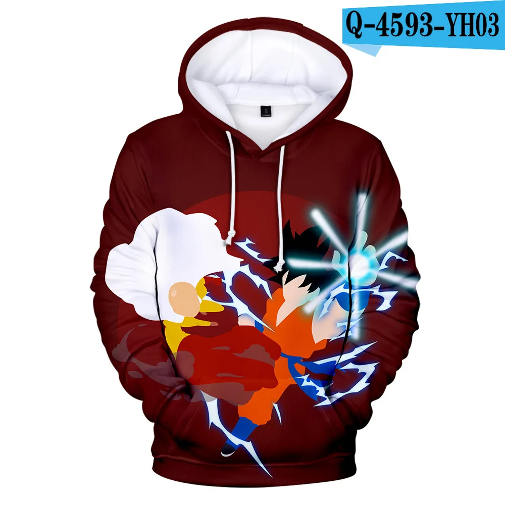 Anime Hoodie Dragon Ball Z Pocket Hooded Sweatshirt Kid Goku 3D Hoodies Pullovers Men Women Long Sleeve Outerwear Poleron Hombre - Цвет: D