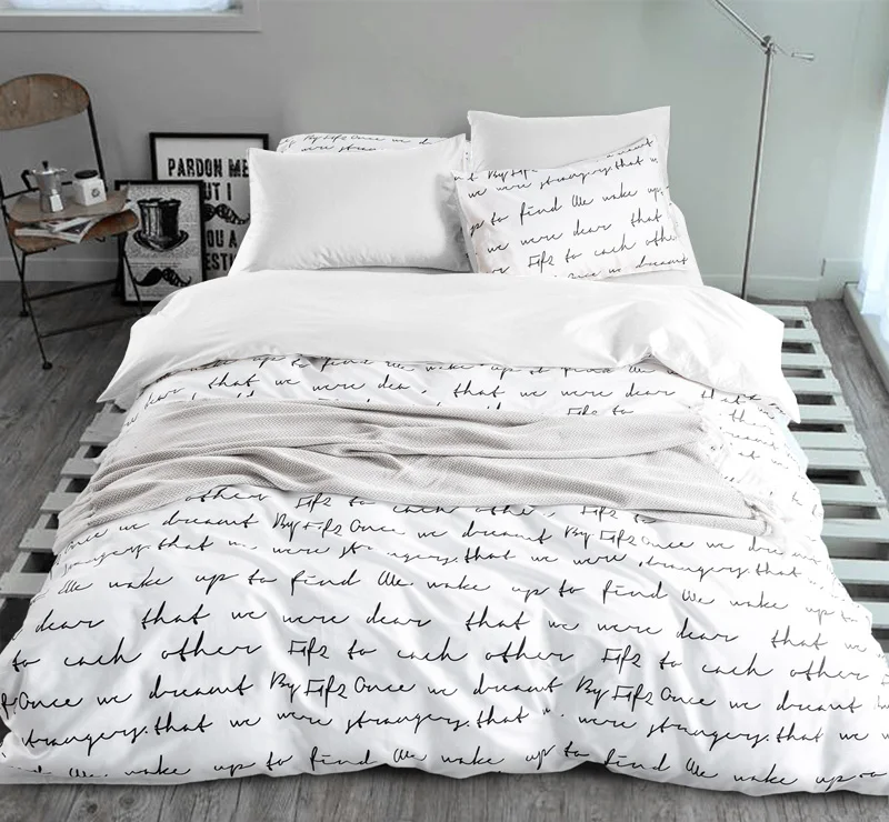 Комплект постельного белья с принтом букв пододеяльник белья|bedding set king|duvet cover