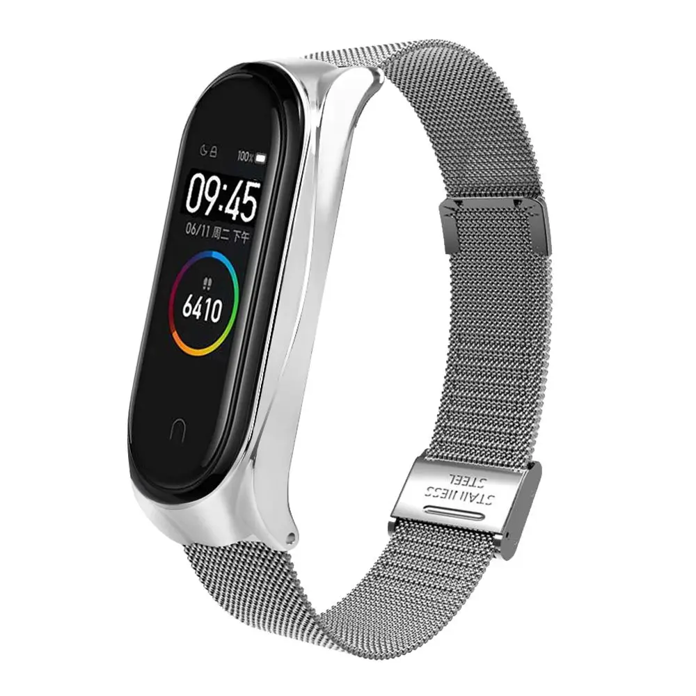 Металлический ремешок FIFATA для смарт часов Xiaomi Mi Band 4 браслет из нержавеющей стали