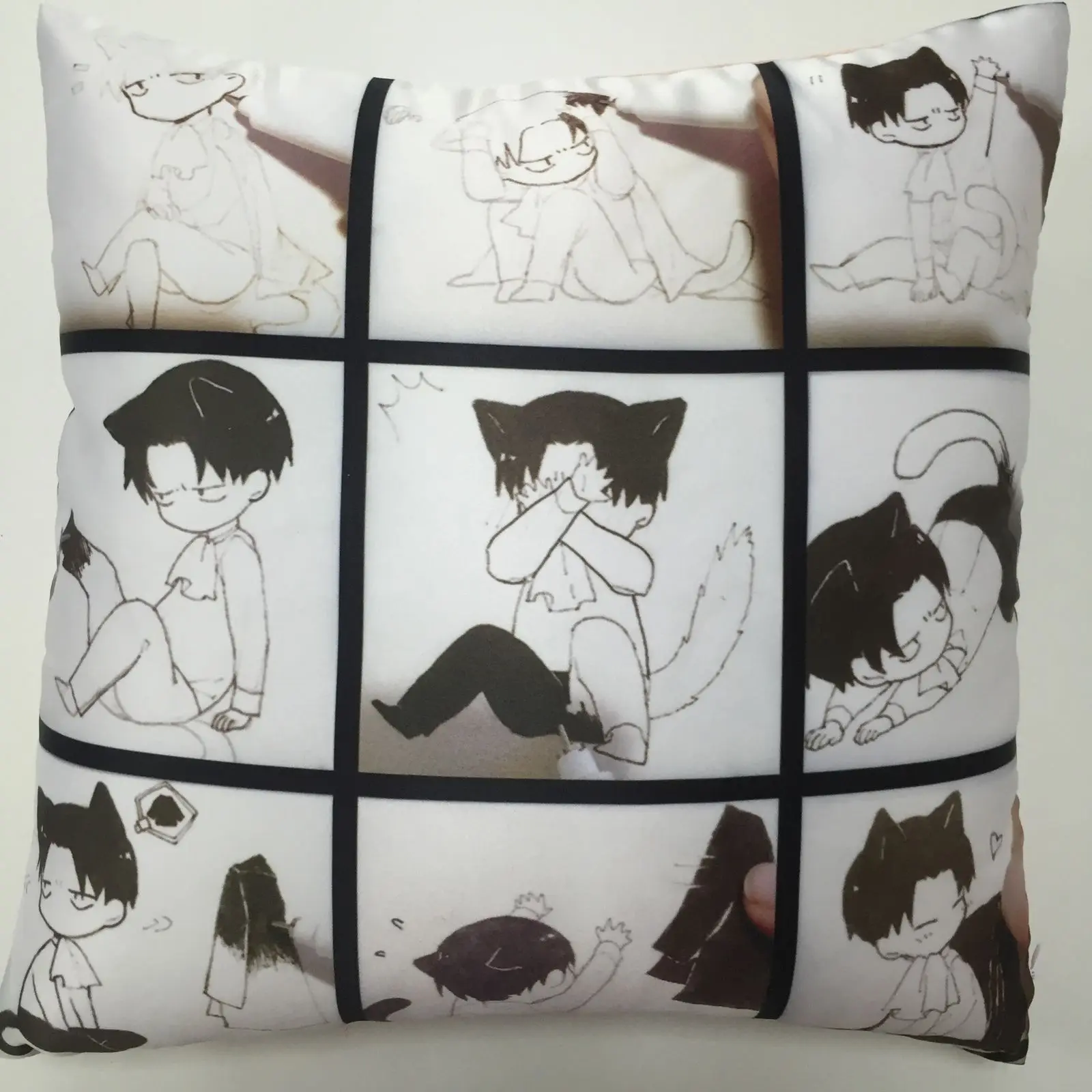 Чехол с рисунком Леви Эрена из аниме атака на Титанов двухсторонняя подушка