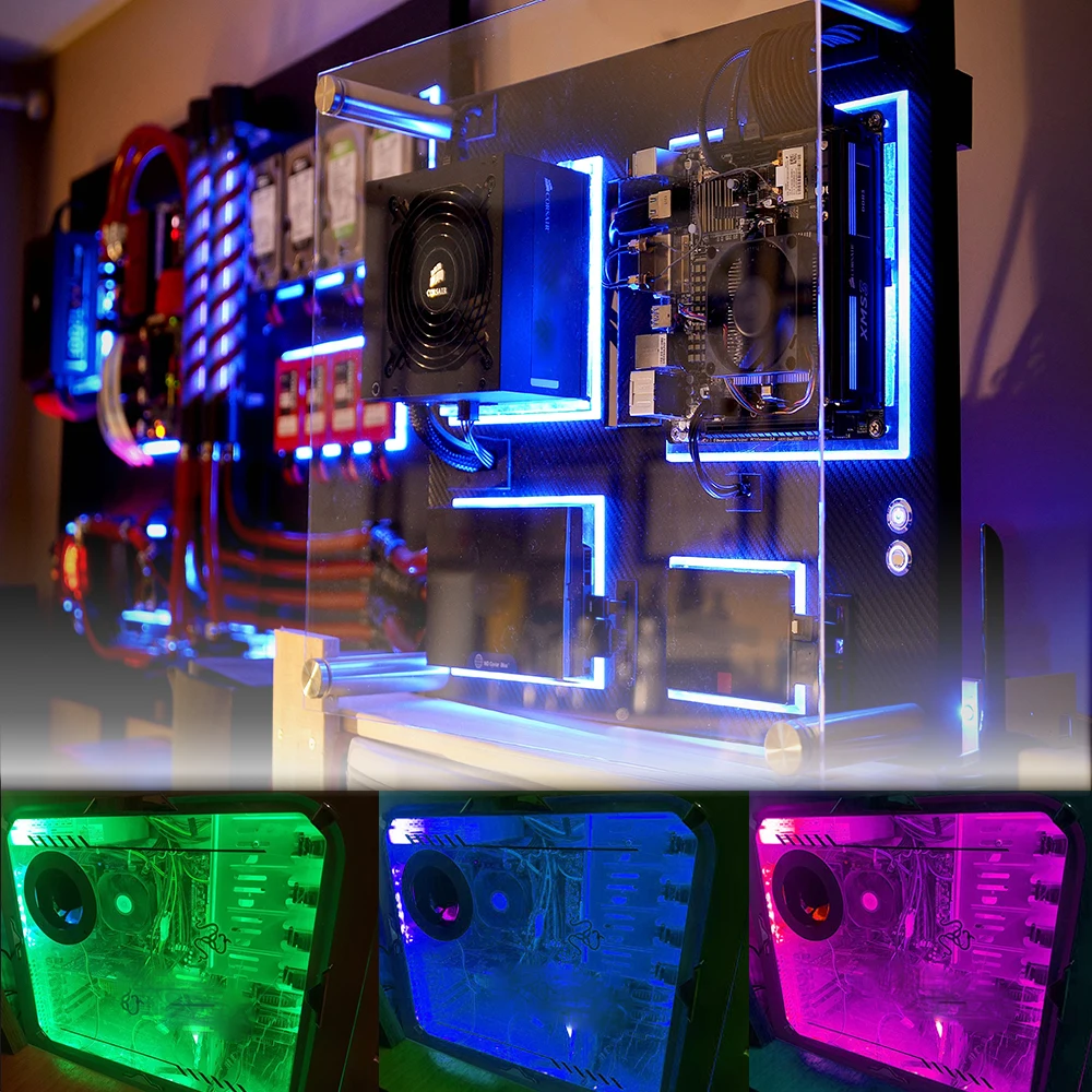 Светодиодная лента SATA светильник RGB 60 светодиодов/м полный комплект с