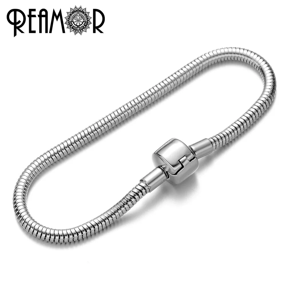 REAMOR 17/18/19/20/21 см 316l цепь из нержавеющей стали змея Сердце застежка металлический