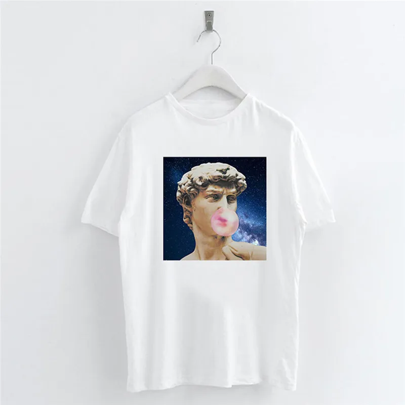 Статуя комиксов женские футболки с коротким рукавом О-образным вырезом Милая