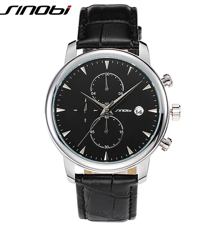Sinobi мужские часы лучший бренд класса люкс кожаный ремешок повседневная военная