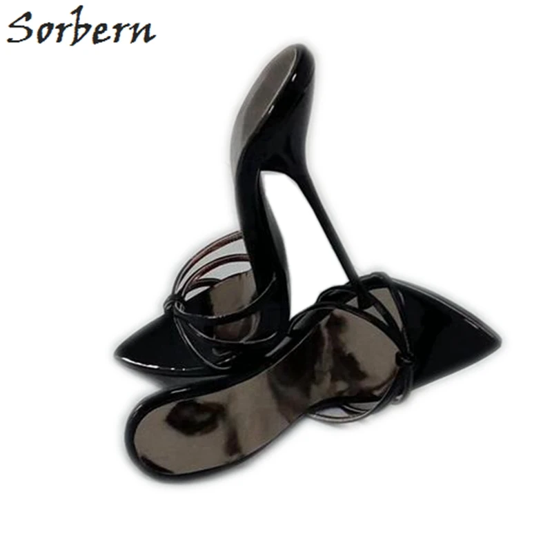 

Sorbern Sexy Black 14Cm 16Cm Cross Strap Slippers Women Night Club Ladies Shoe For Display T-Show Dance High Heel Slides Female