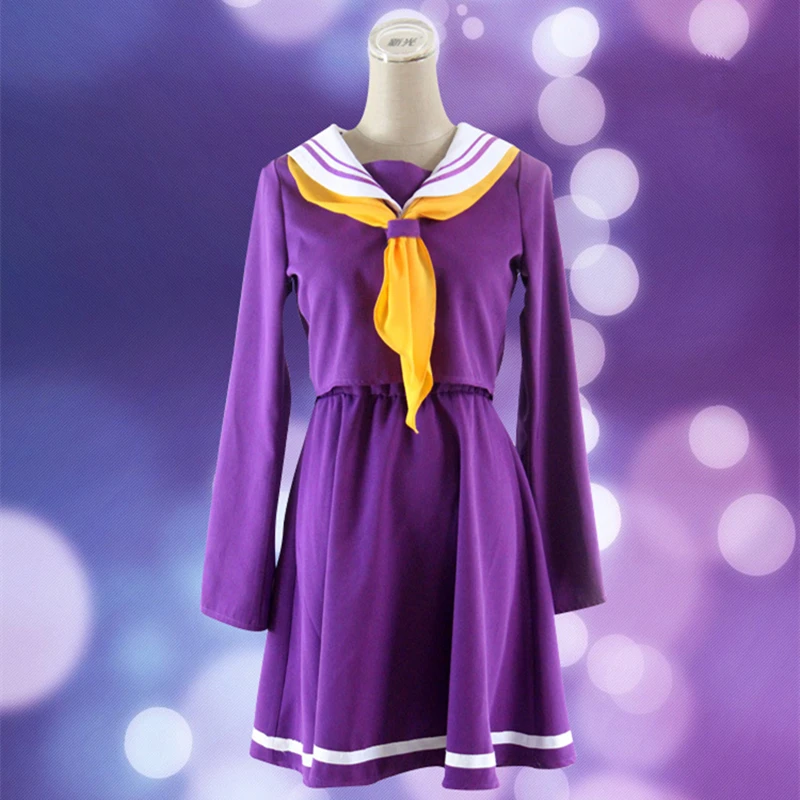 No Game Life Shiro embolement Heroine костюмы моряка Фиолетовый Синий наборы для косплея tops+ юбка +