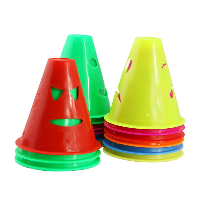 20pcs/Lot Funny Wink Style Skate Pile Cup Windproof Roller Skating Cone Agility Training Marker Slalom Skateboard Cones MC889 | Спорт и