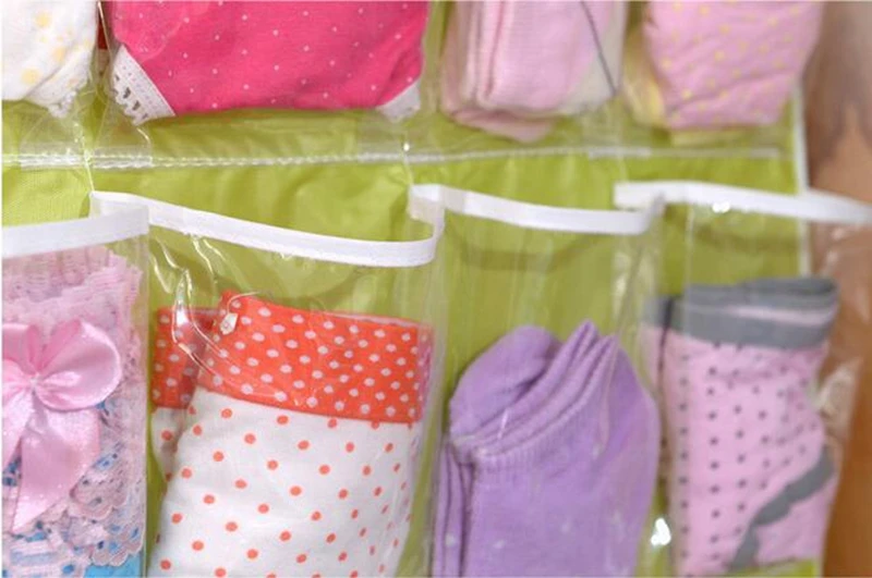 HOT! 16 Pockets Clear Hanging Bag Socks Bra Underwear Rack Hanger Storage Organizer New | Дом и сад