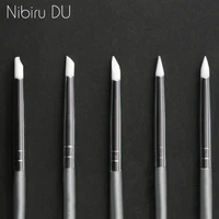 5 pcs silicone nail brush carving emboss hollow pottery sculpture uv gel shaping silicone brushes for modeling nail art diy tool