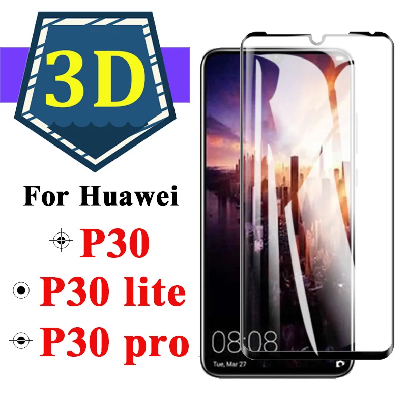 3D изогнутое полноэкранное Защитное стекло для huawei p30 закаленное p 30 lite pro huwai 30p 30pro