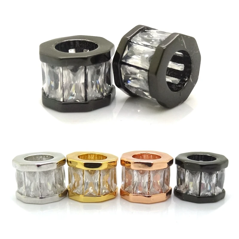 Европейские Бусины из розового золота с большим отверстием и микрозакрепкой