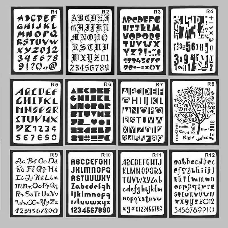 Специальные трафареты с английскими буквами для скрапбукинга DIY пластиковый