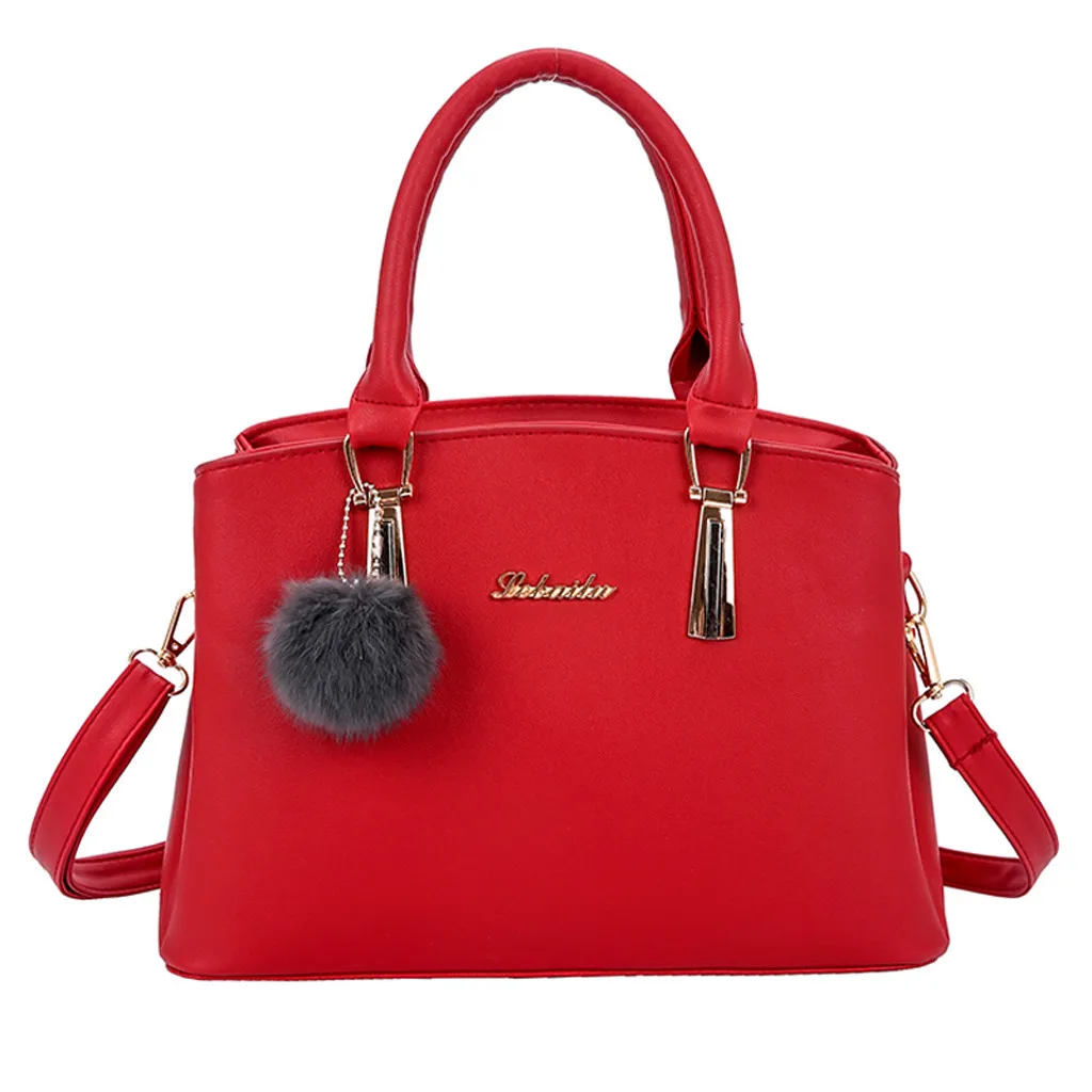 Модные Женские однотонные сумки через плечо с шариками для волос на курьерские