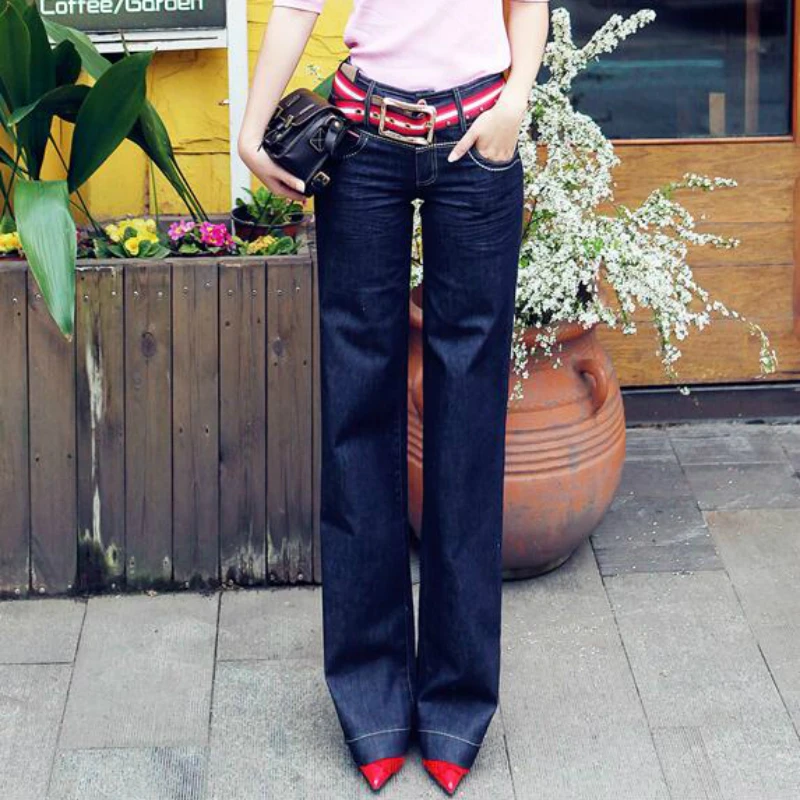 2017 new autumn and winter Fashion casual cotton plus size straight blue female women girls jeans clothes 79114 |