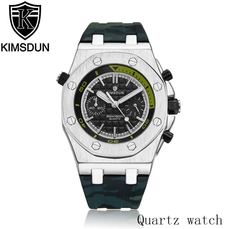 KIMSDUN Роскошные брендовые часы мужские часы Montre Homme все подциферы рабочие Силиконовые наручные кварцевые часы мужские эксклюзивные мужские часы Relogio - Цвет: K2