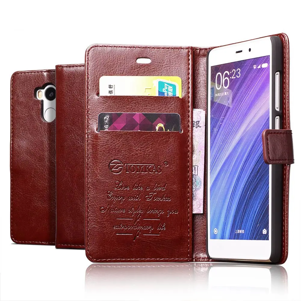 TOMKAS Phone Case For Coque Xiaomi Redmi 4 Pro Cases Flip Leather Cover Wallet 4Pro Prime |