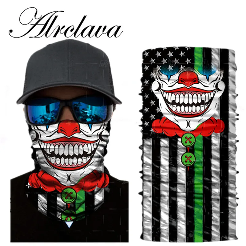 Flag Red Nose Clown Bandana Balaclava Outdoor Motorcycle Neck Headwear Biker Magic Headscarf Tube Protection Drop Shipping | Аксессуары