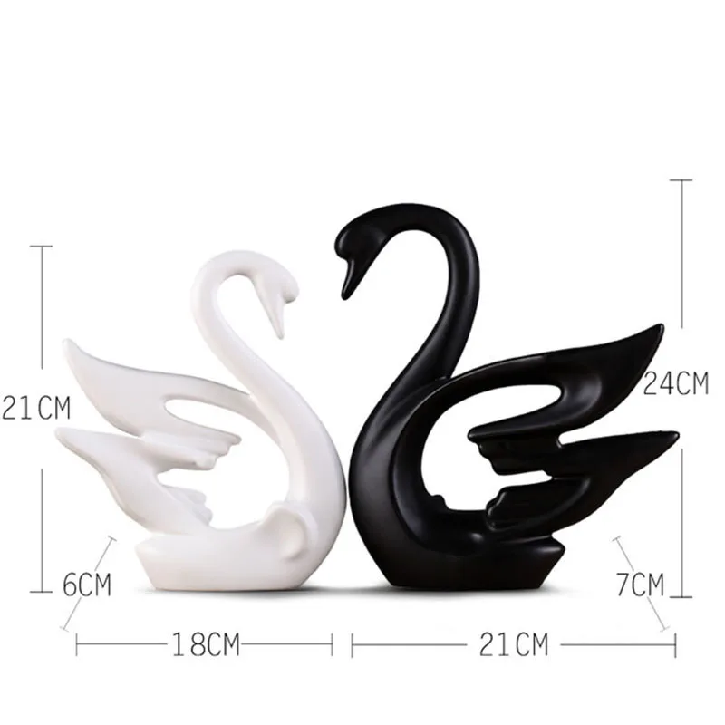 Керамические современные статуи лебедя скульптурные украшения украшение для